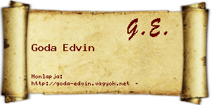 Goda Edvin névjegykártya